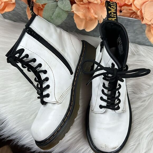 Doc Martens 1460J Combat Boots Youth Size 2 Lace Up Side Zip - Picture 11 of 11